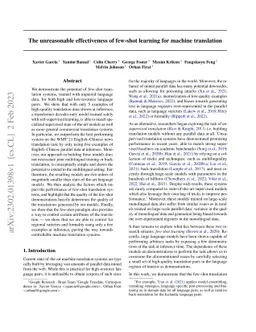 The unreasonable effectiveness of few-shot learning for machine
  translation