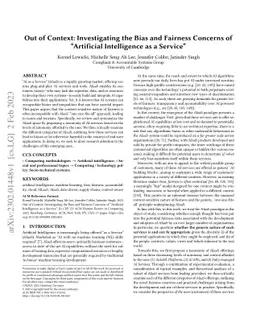 Out of Context: Investigating the Bias and Fairness Concerns of
  "Artificial Intelligence as a Service"