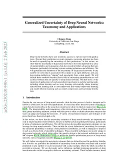 Generalized Uncertainty of Deep Neural Networks: Taxonomy and
  Applications