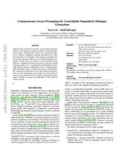 Commonsense-Aware Prompting for Controllable Empathetic Dialogue
  Generation
