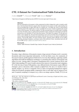 CTE: A Dataset for Contextualized Table Extraction