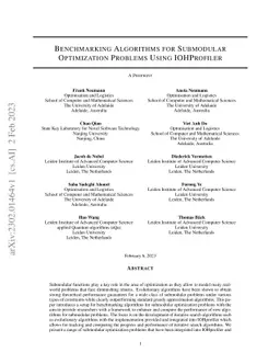 Benchmarking Algorithms for Submodular Optimization Problems Using
  IOHProfiler