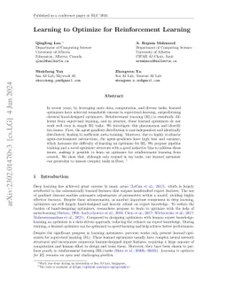 Learning to Optimize for Reinforcement Learning