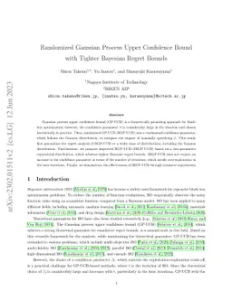 Randomized Gaussian Process Upper Confidence Bound with Tighter Bayesian
  Regret Bounds