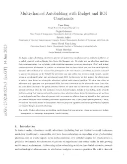 Multi-channel Autobidding with Budget and ROI Constraints