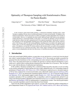 Optimality of Thompson Sampling with Noninformative Priors for Pareto
  Bandits
