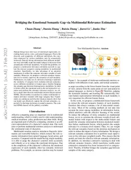 Bridging the Emotional Semantic Gap via Multimodal Relevance Estimation