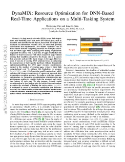 DynaMIX: Resource Optimization for DNN-Based Real-Time Applications on a
  Multi-Tasking System