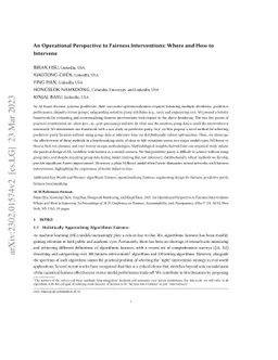 An Operational Perspective to Fairness Interventions: Where and How to
  Intervene