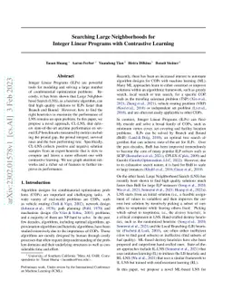 Searching Large Neighborhoods for Integer Linear Programs with
  Contrastive Learning