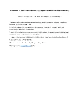 Bioformer: an efficient transformer language model for biomedical text
  mining