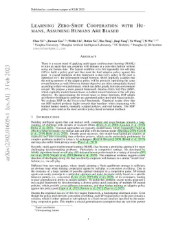 Learning Zero-Shot Cooperation with Humans, Assuming Humans Are Biased