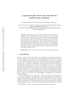 A geometrically aware auto-encoder for multi-texture synthesis