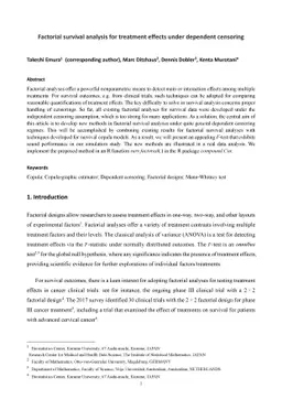 Factorial survival analysis for treatment effects under dependent
  censoring
