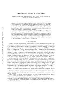 Stability of local tip pool sizes