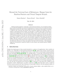 Beyond the Universal Law of Robustness: Sharper Laws for Random Features
  and Neural Tangent Kernels