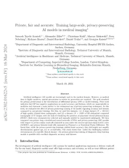Private, fair and accurate: Training large-scale, privacy-preserving AI
  models in medical imaging