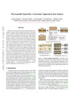 The Learnable Typewriter: A Generative Approach to Text Analysis