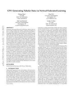 VT-GAN: Cooperative Tabular Data Synthesis using Vertical Federated Learning