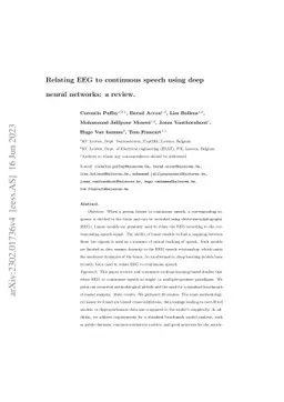 Relating EEG to continuous speech using deep neural networks: a review
