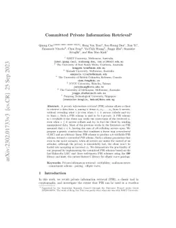 Committed Private Information Retrieval