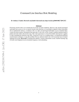 Command Line Interface Risk Modeling