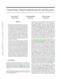 Fixing by Mixing: A Recipe for Optimal Byzantine ML under Heterogeneity
