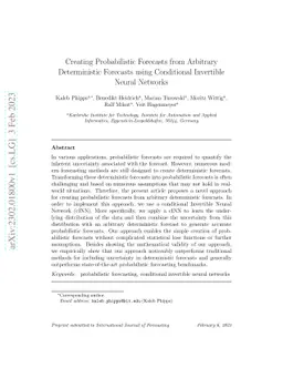Creating Probabilistic Forecasts from Arbitrary Deterministic Forecasts
  using Conditional Invertible Neural Networks