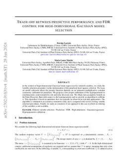 Trade-off between predictive performance and FDR control for
  high-dimensional Gaussian model selection