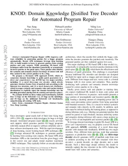 KNOD: Domain Knowledge Distilled Tree Decoder for Automated Program
  Repair