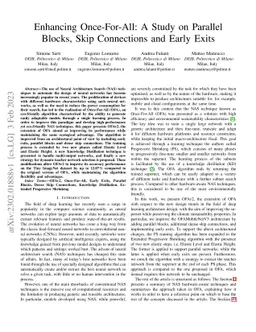 Enhancing Once-For-All: A Study on Parallel Blocks, Skip Connections and
  Early Exits