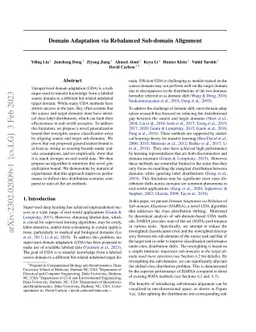 Domain Adaptation via Rebalanced Sub-domain Alignment