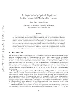 An Asymptotically Optimal Algorithm for the Convex Hull Membership
  Problem