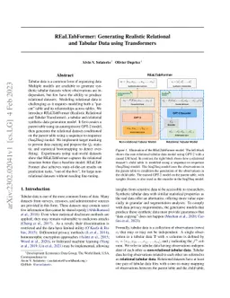 REaLTabFormer: Generating Realistic Relational and Tabular Data using
  Transformers