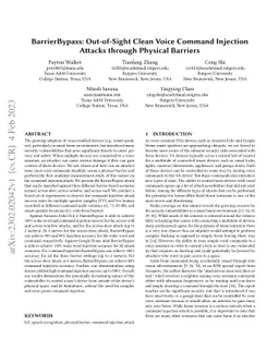 BarrierBypass: Out-of-Sight Clean Voice Command Injection Attacks
  through Physical Barriers
