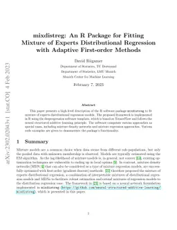 mixdistreg: An R Package for Fitting Mixture of Experts Distributional
  Regression with Adaptive First-order Methods