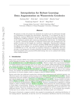 Interpolation for Robust Learning: Data Augmentation on Wasserstein
  Geodesics
