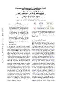 Construction Grammar Provides Unique Insight into Neural Language Models