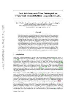 Dual Self-Awareness Value Decomposition Framework without Individual
  Global Max for Cooperative Multi-Agent Reinforcement Learning