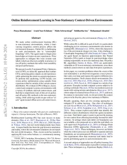 Online Reinforcement Learning in Non-Stationary Context-Driven Environments