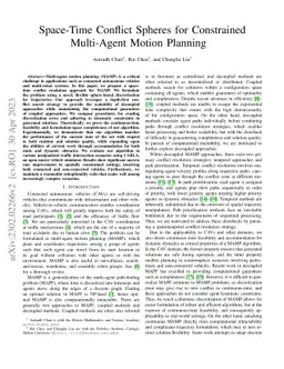 Space-Time Conflict Spheres for Constrained Multi-Agent Motion Planning