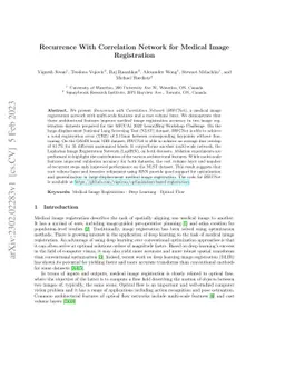 Recurrence With Correlation Network for Medical Image Registration