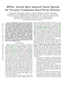 RRNet: Towards ReLU-Reduced Neural Network for Two-party Computation
  Based Private Inference