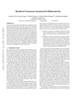 Resilient Consensus Sustained Collaboratively