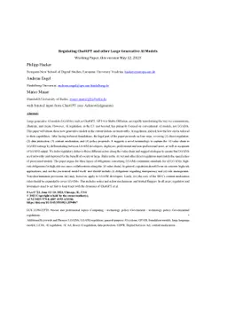 Regulating ChatGPT and other Large Generative AI Models