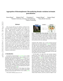 Aggregation of Disentanglement: Reconsidering Domain Variations in
  Domain Generalization