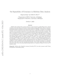 On Separability of Covariance in Multiway Data Analysis