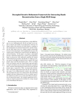 Decoupled Iterative Refinement Framework for Interacting Hands
  Reconstruction from a Single RGB Image