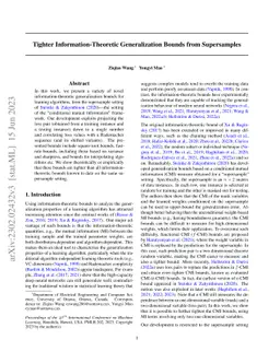 Tighter Information-Theoretic Generalization Bounds from Supersamples