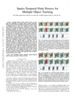 Spatio-Temporal Point Process for Multiple Object Tracking